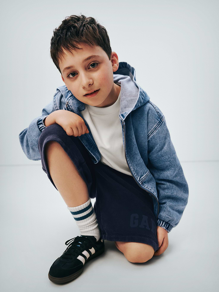 Image 6 of 6, Kids UltraSoft Denim Hooded Jacket