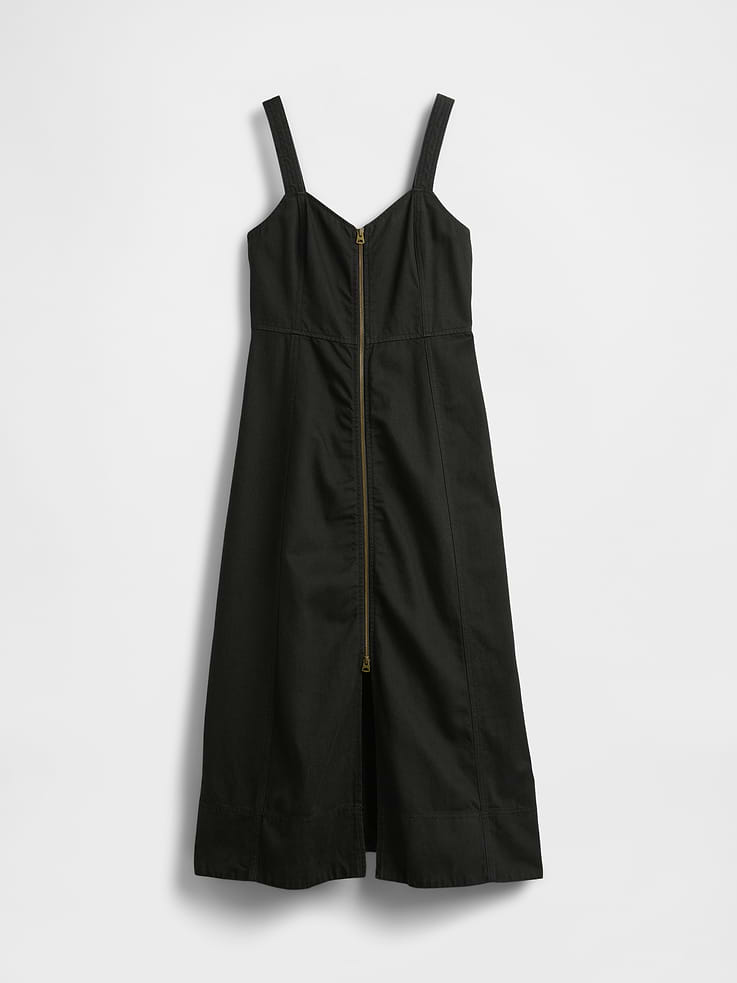 Image number 7 showing, UltraSoft Denim Zip-Front Maxi Dress