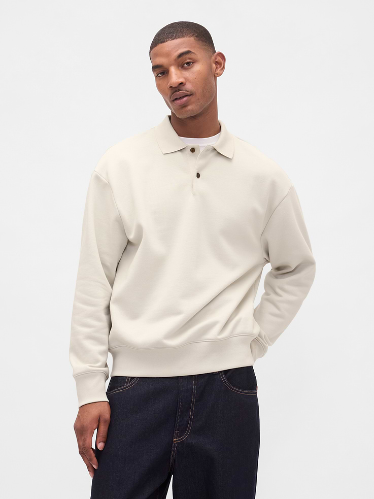 Image number 1 showing, Adult Heavyweight Oversized Polo Sweatshirt