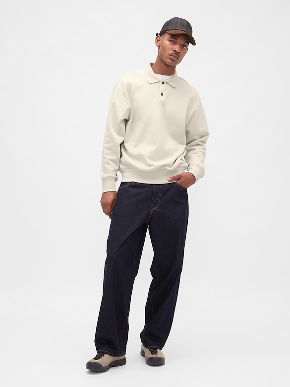 Adult Heavyweight Oversized Polo Sweatshirt
