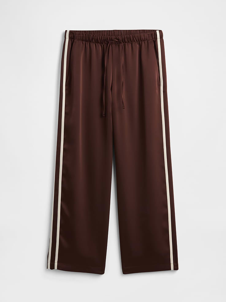 Image number 7 showing, Satin Straight-Leg Crop Pants