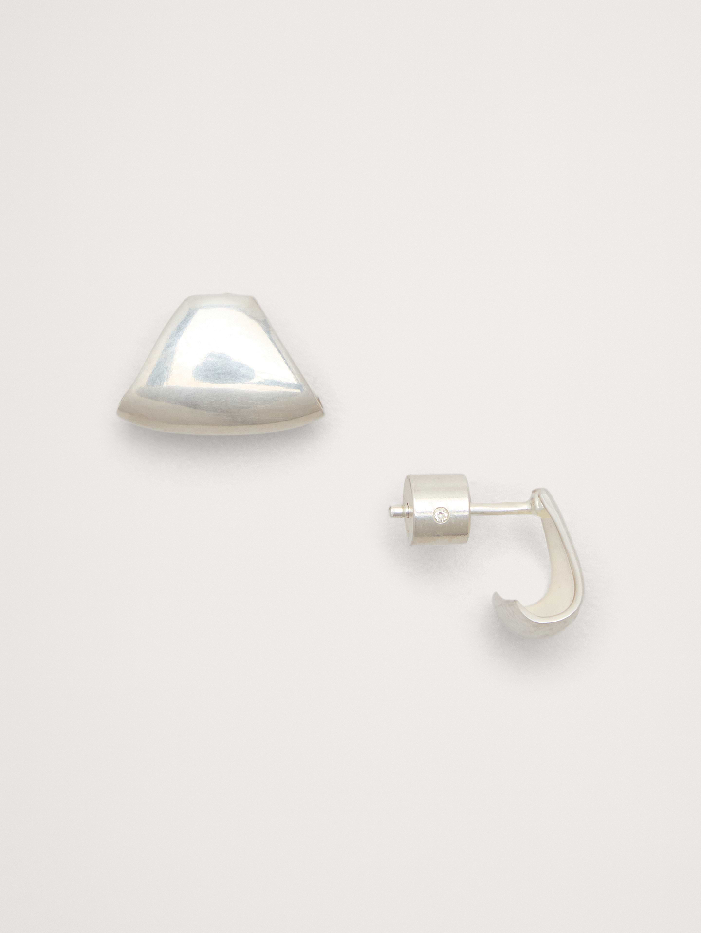 Image number 1 showing, Triangular Half-Hoop Earrings