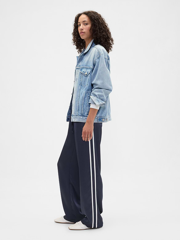 Satin Straight-Leg Crop Pants