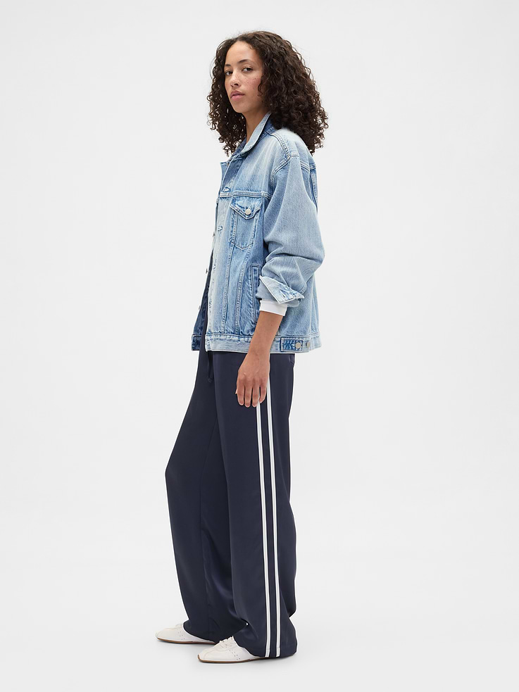 Image number 3 showing, Relaxed Satin Straight-Leg Crop Pants