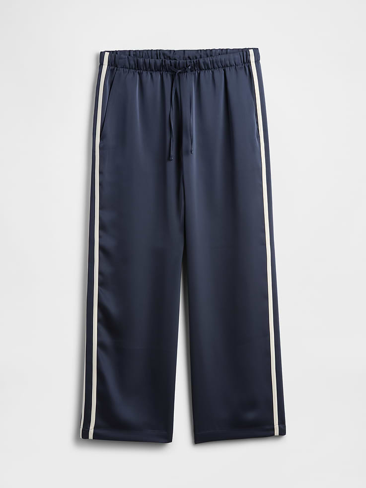 Image number 7 showing, Relaxed Satin Straight-Leg Crop Pants