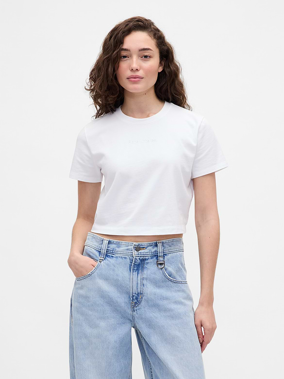 Gap × BÉIS Organic Cotton VintageSoft Crop Graphic T-Shirt