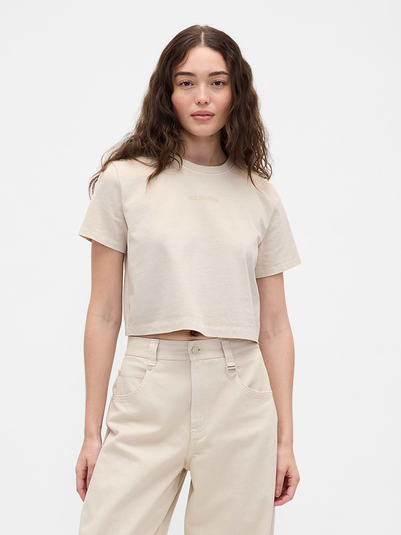 Gap × BÉIS Organic Cotton VintageSoft Crop Graphic T-Shirt