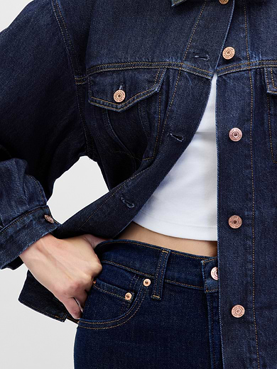 Image number 4 showing, UltraSoft Oversized Balloon-Sleeve Icon Denim Jacket