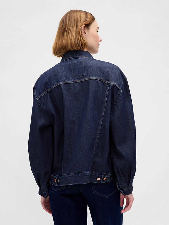 UltraSoft Oversized Balloon-Sleeve Icon Denim Jacket