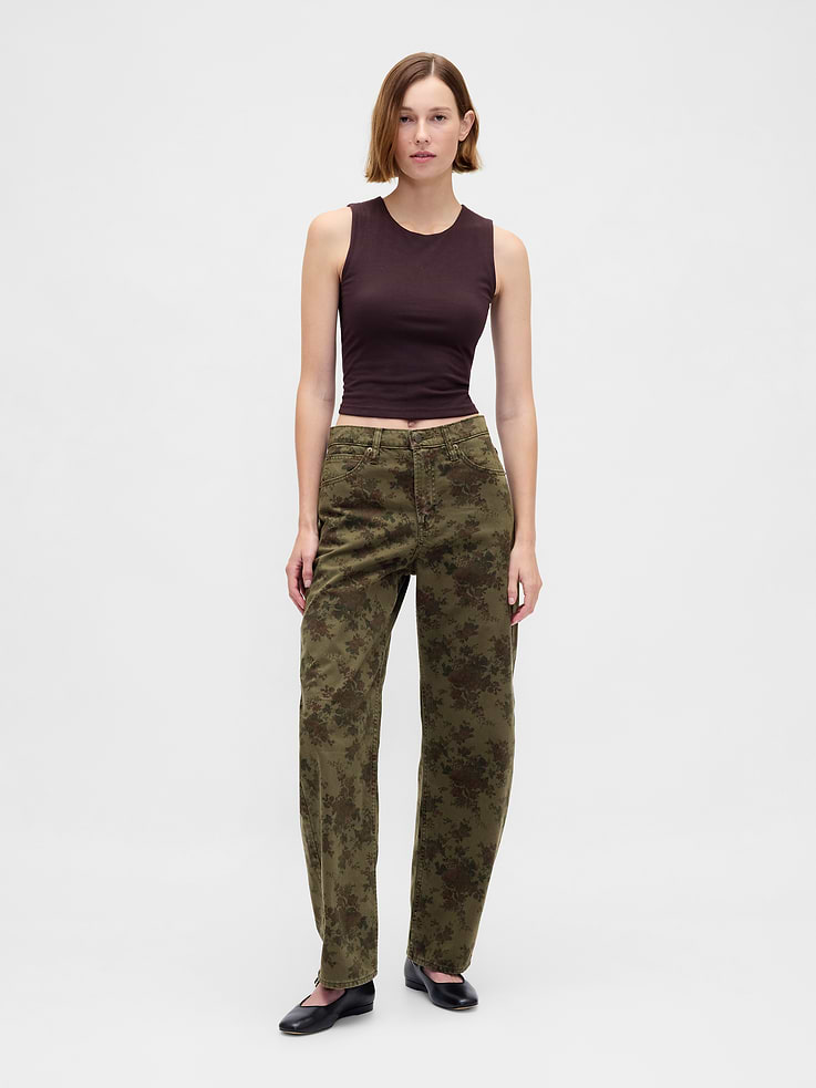 Image number 1 showing, High Rise Barrel Jeans