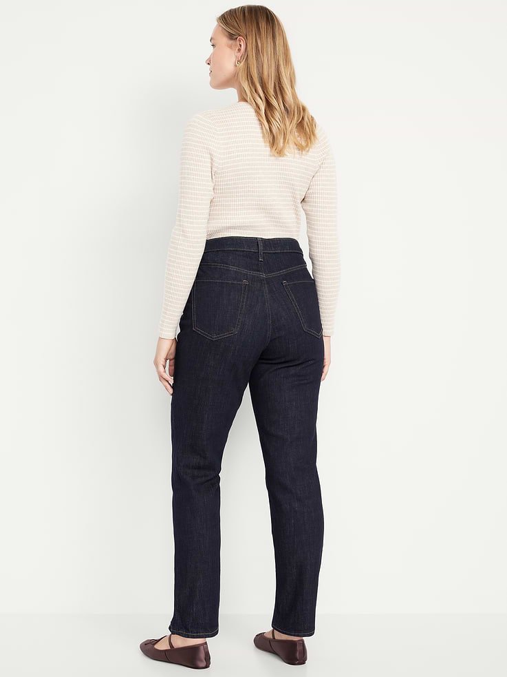 Image number 8 showing, Extra High-Waisted Straight Jeans