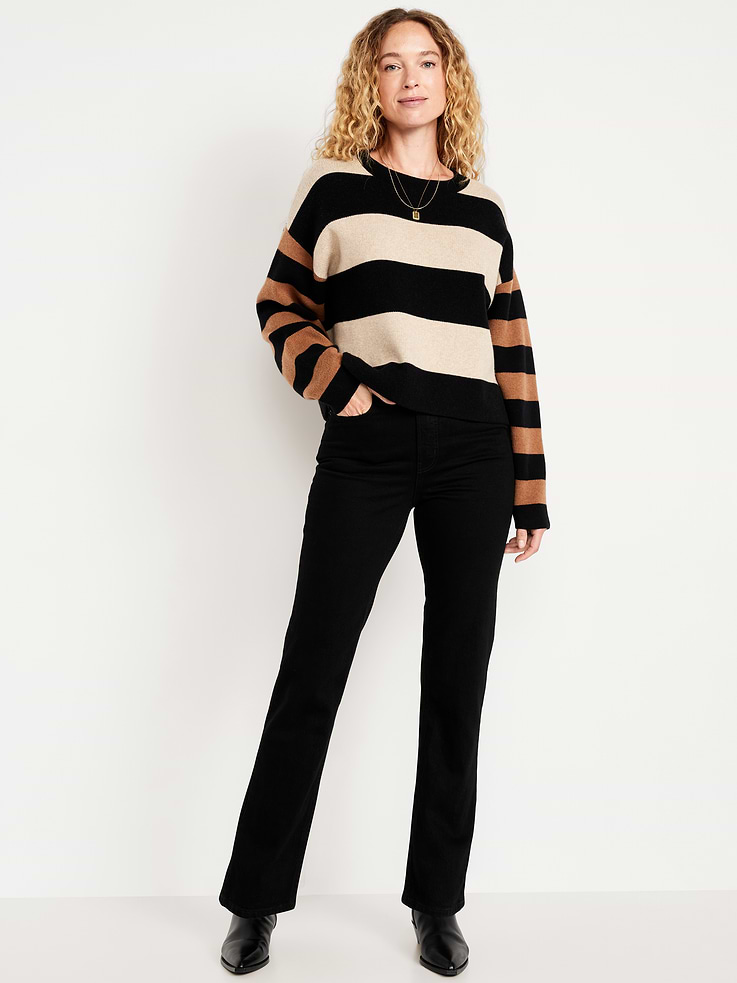 Image number 1 showing, Extra High-Waisted Straight Jeans