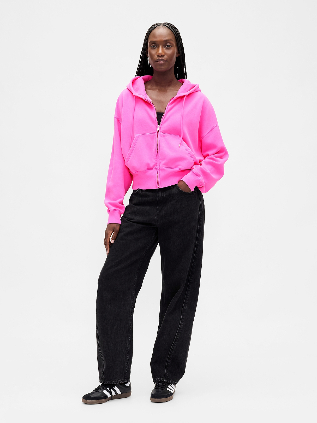 あめあめピンクジップS VintageSoft Wedge Zip Hoodie | Gap