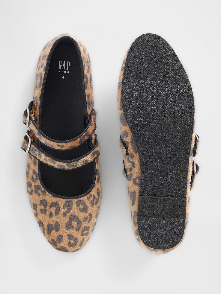 Image 3 de 5, Ballerines à deux brides à motif léopard pour Enfant