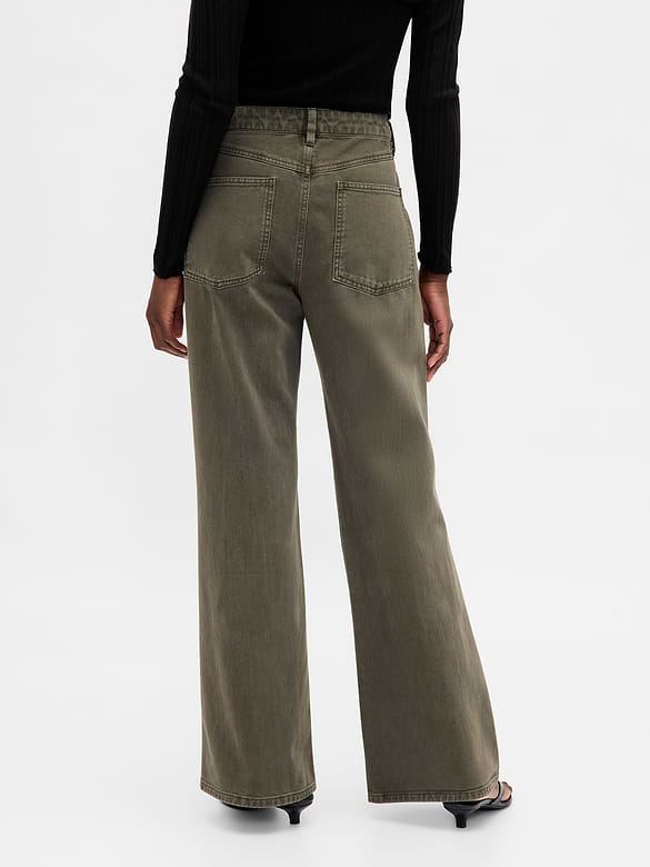 Low Rise Relaxed Flare Khakis