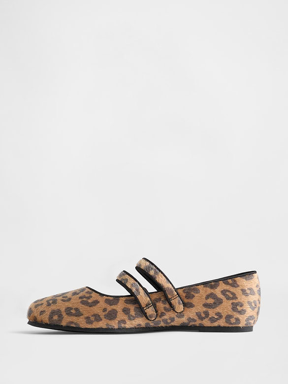 Leopard Double-Strap Ballet Flats