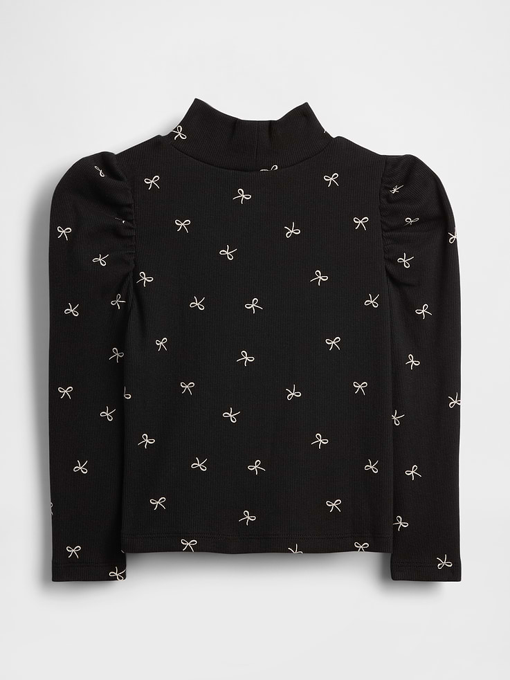 Image number 2 showing, Baby & Toddler Puff-Sleeve Rib Mockneck