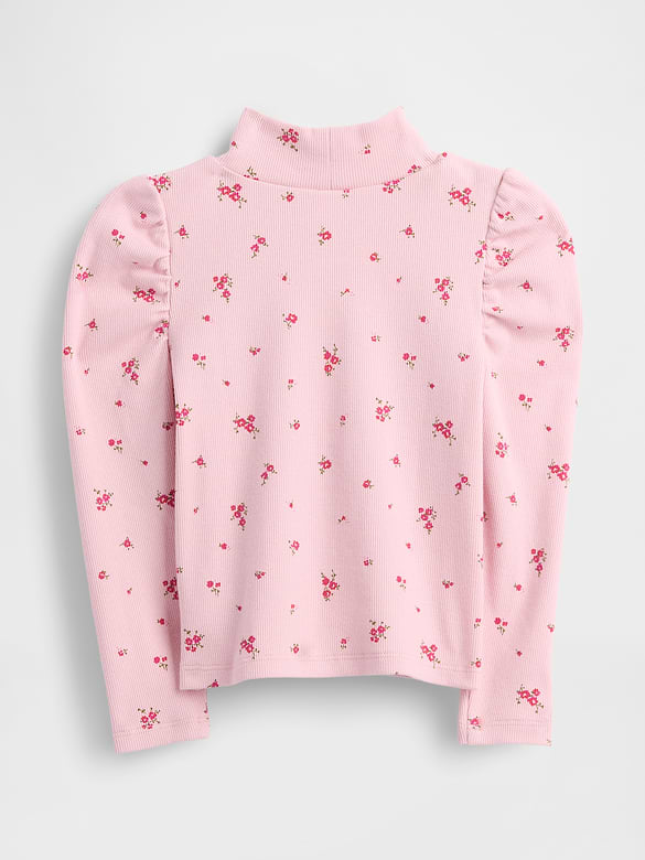 Baby & Toddler Puff-Sleeve Rib Mockneck