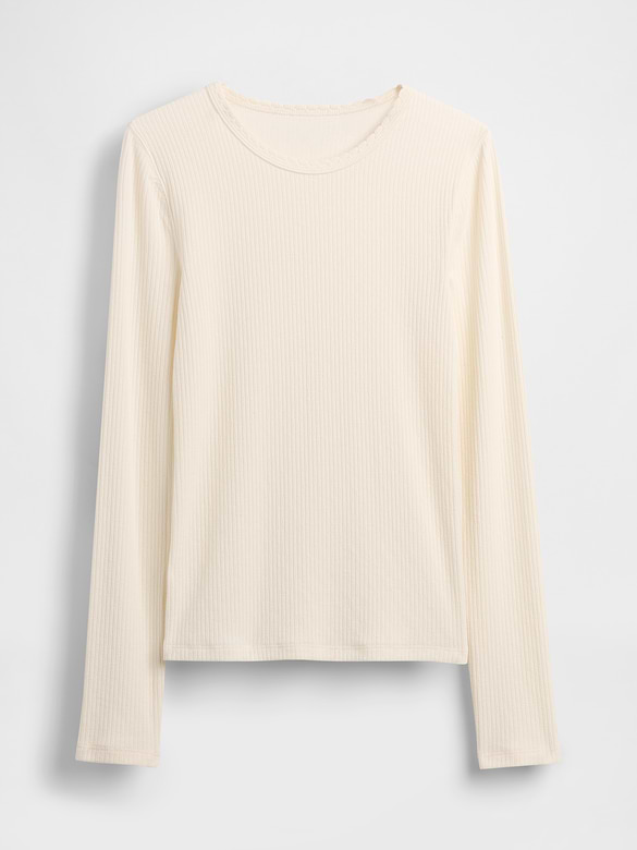 Pointelle Rib T-Shirt