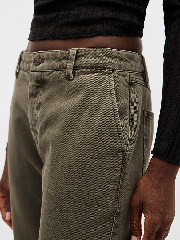 Low Rise Relaxed Flare Khakis