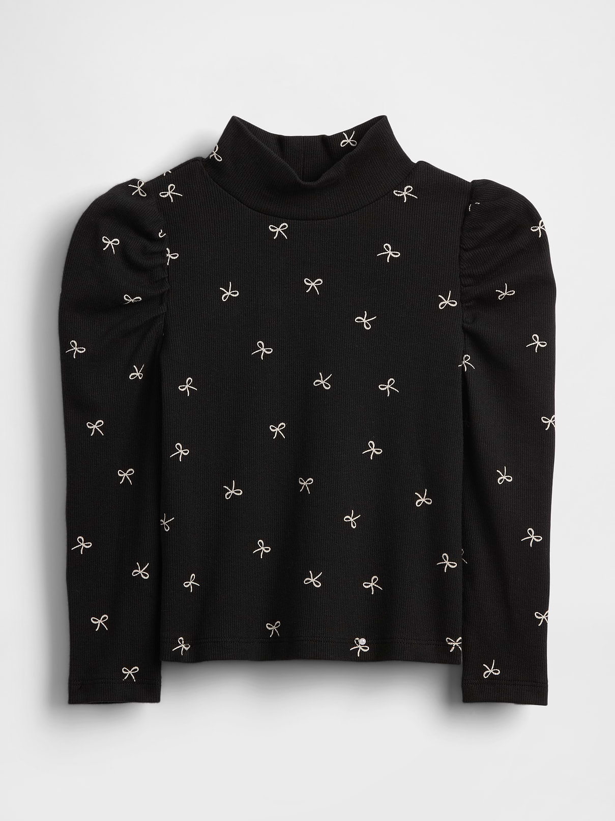 Baby & Toddler Puff-Sleeve Rib Mockneck