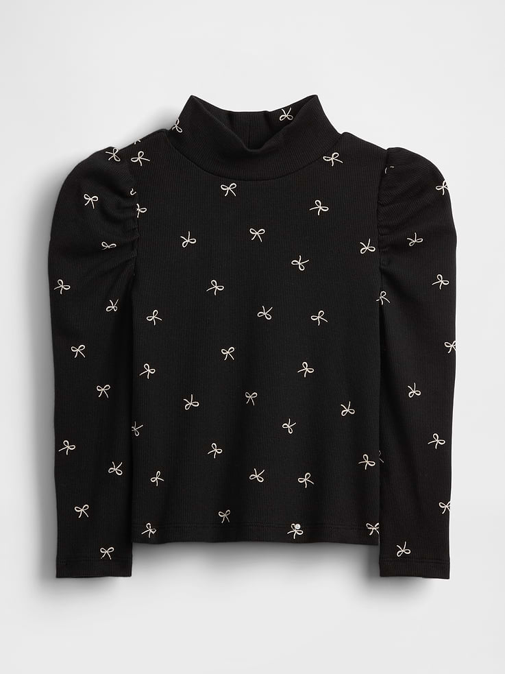Image number 1 showing, Baby & Toddler Puff-Sleeve Rib Mockneck