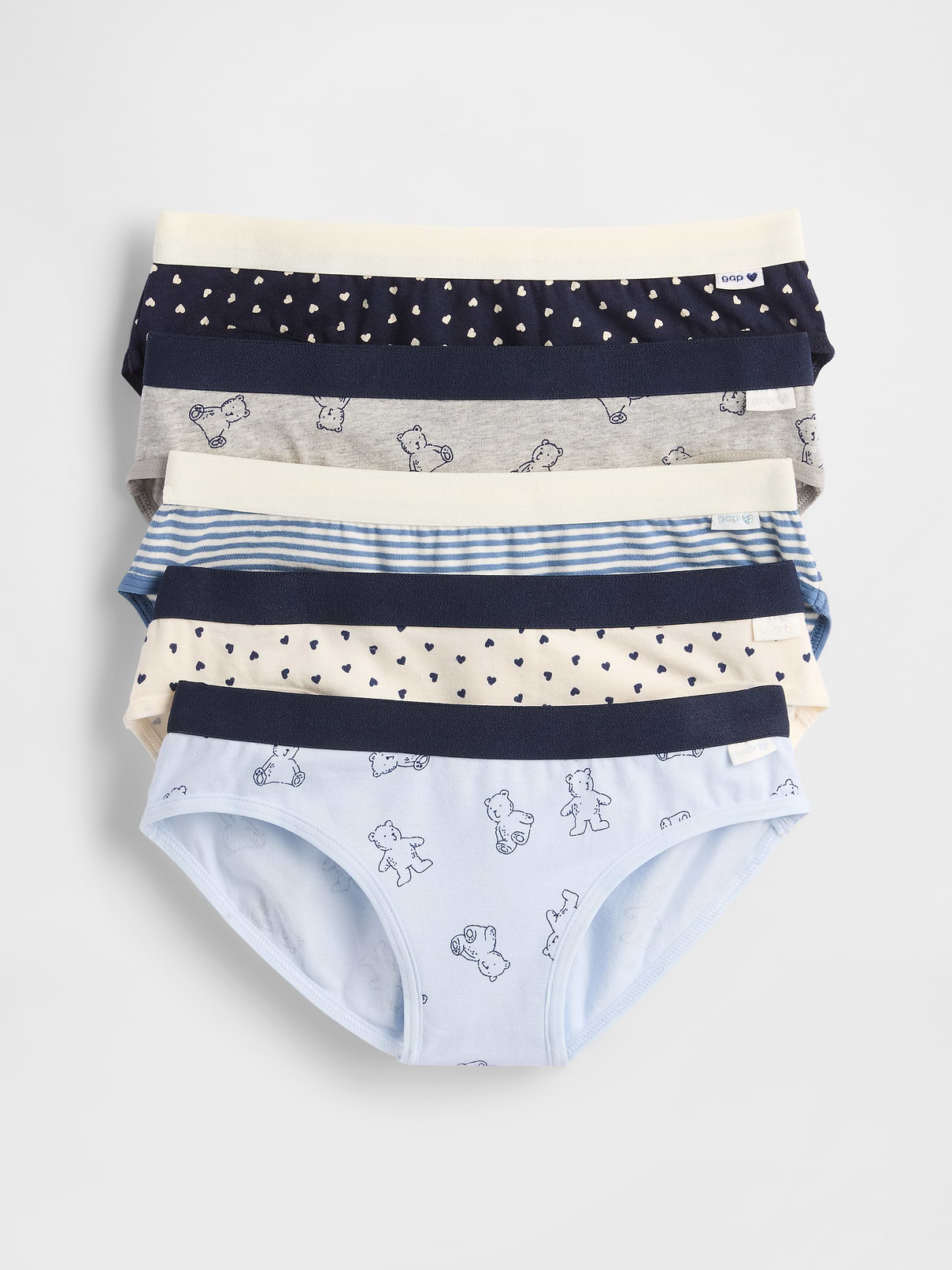 Kids Organic Stretch Cotton Bikini Briefs (5-Pack)