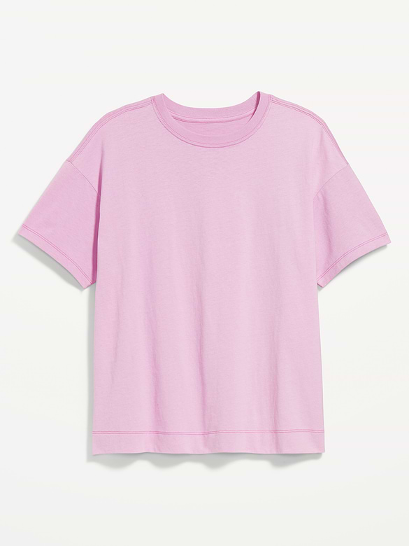 T-shirt ras du cou rétro pour femme