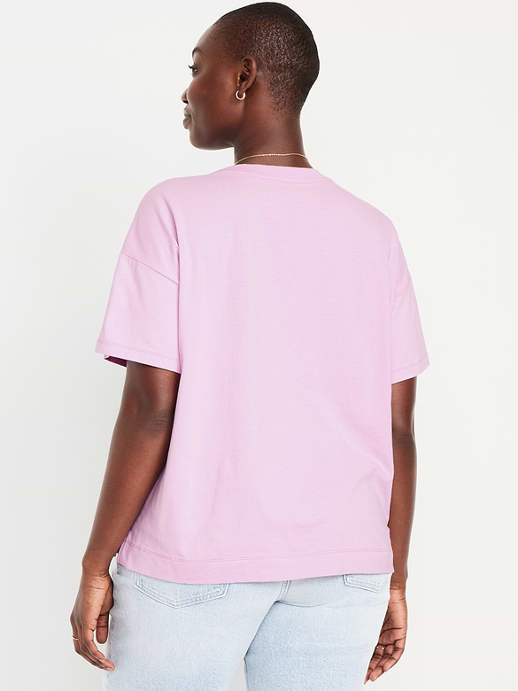 T-shirt ras du cou rétro pour femme
