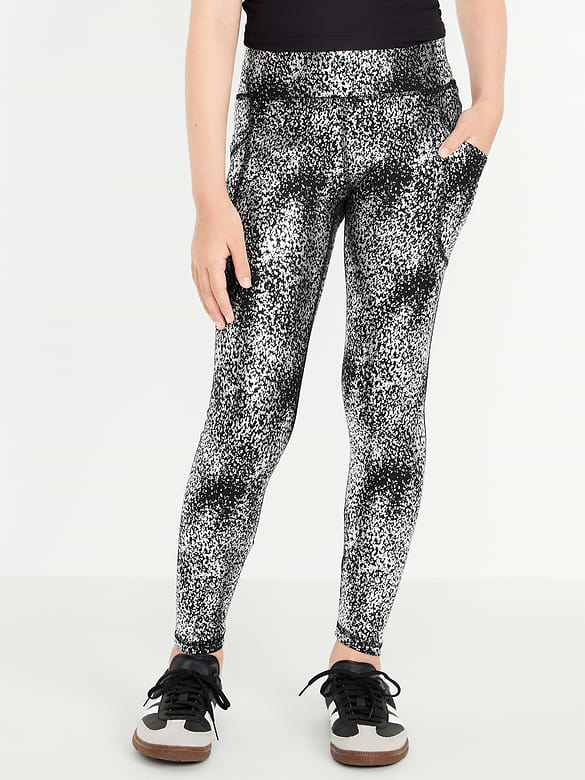 High-Waisted PowerSoft 7/8-Length Side-Pocket Leggings for Girls