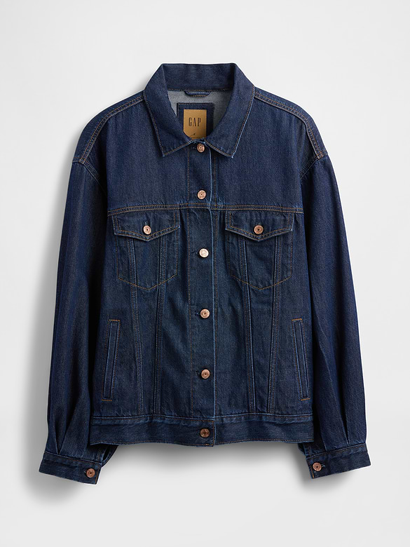 UltraSoft Oversized Balloon-Sleeve Icon Denim Jacket