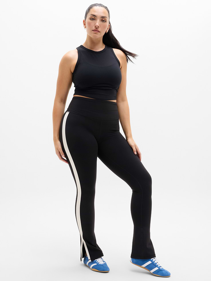 Image 4 of 8, Elation Ultra High Rise Sport Stripe Split Slim Flare
