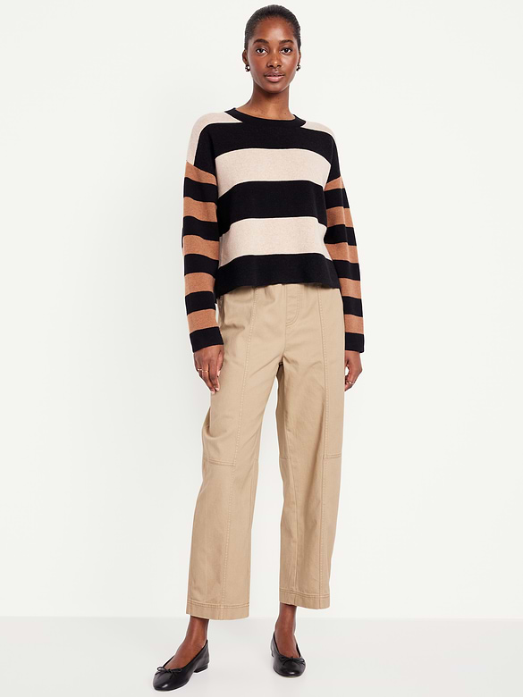 High-Waisted Barrel Ankle Pants