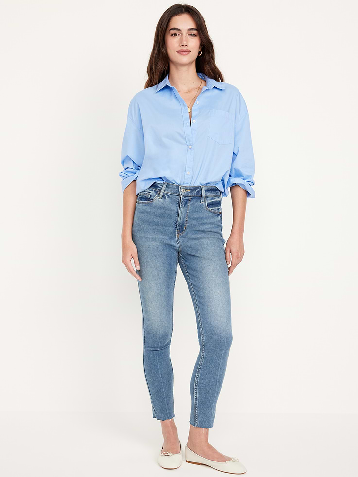 Image number 1 showing, Extra High-Waisted Rockstar 360° Stretch Super-Skinny Jeans