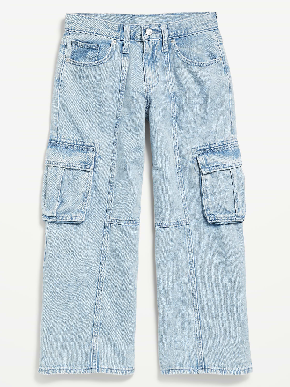 High-Waisted Super Baggy Wide-Leg Cargo Jeans for Girls