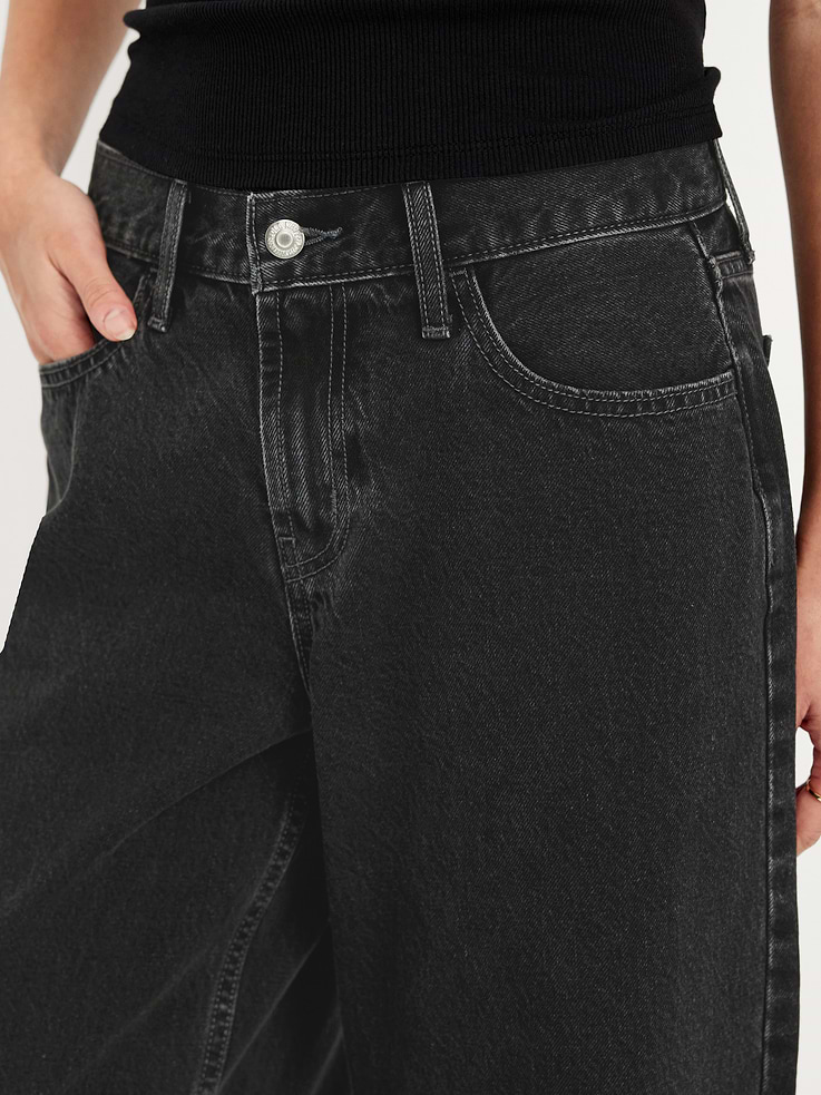 Image number 4 showing, Mid-Rise Wow Baggy Wide-Leg Jeans