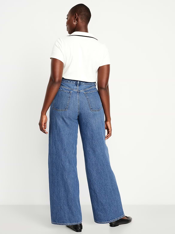 Mid-Rise Wow Baggy Wide-Leg Jeans