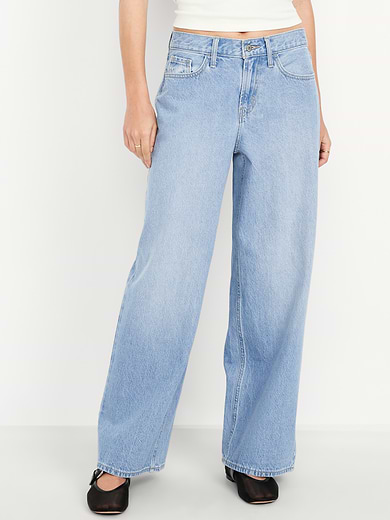 Image number 2 showing, Mid-Rise Wow Baggy Wide-Leg Jeans