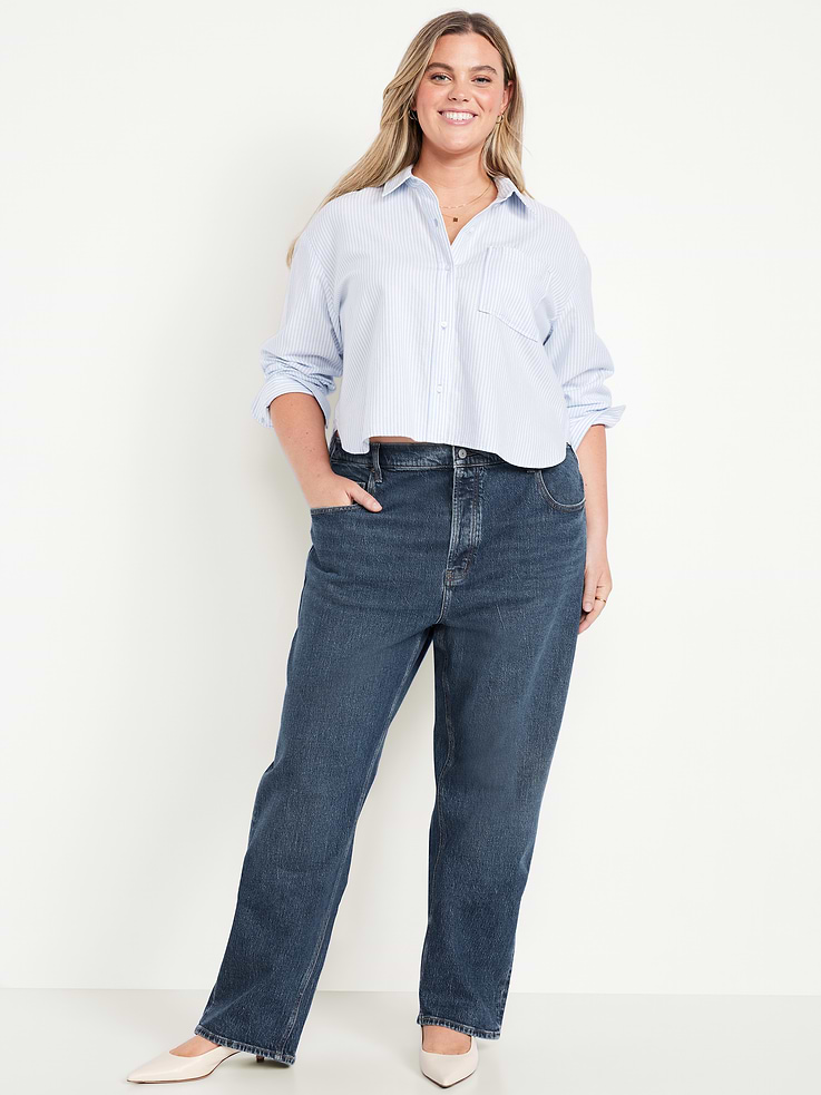 Image number 9 showing, Mid-Rise Slouchy Straight Jeans