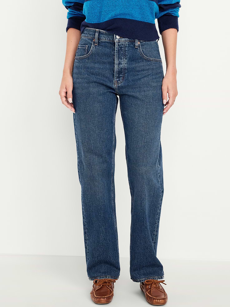 Image number 2 showing, Mid-Rise Slouchy Straight Jeans