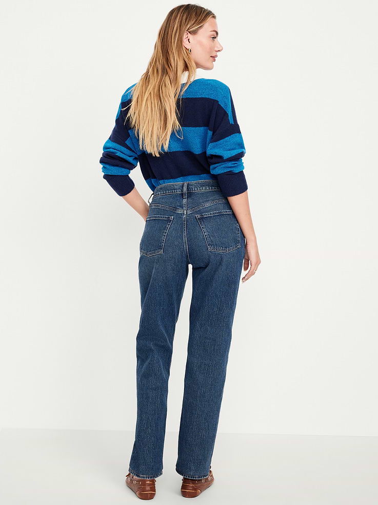 Image number 3 showing, Mid-Rise Slouchy Straight Jeans