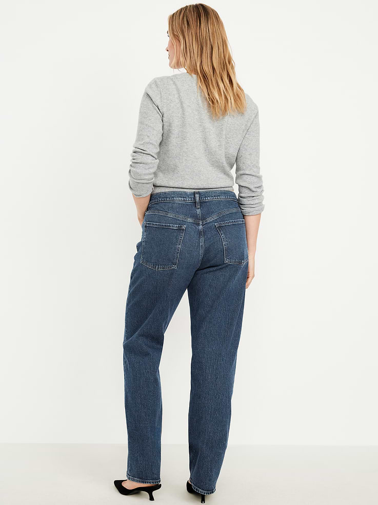 Image number 7 showing, Mid-Rise Slouchy Straight Jeans
