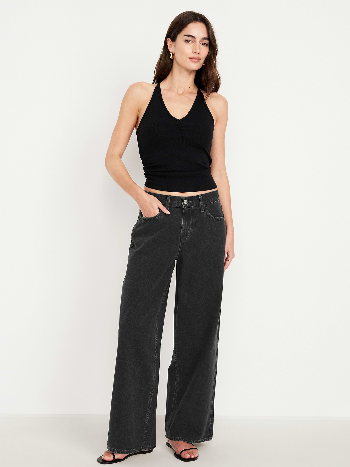 Mid-Rise Wow Baggy Wide-Leg Jeans - Licorice by Old Navy