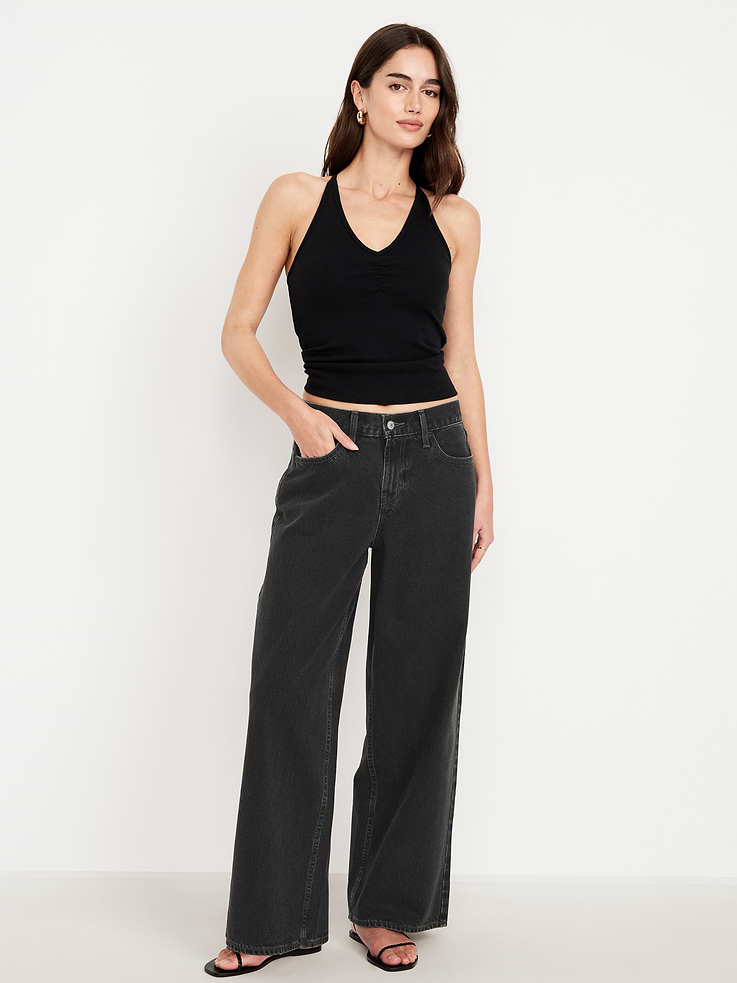 Image number 1 showing, Mid-Rise Wow Baggy Wide-Leg Jeans