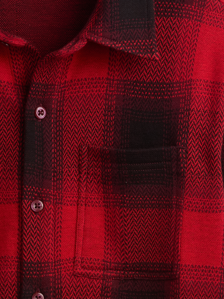 Image number 5 showing, Kids Knit Jersey Plaid Shirt