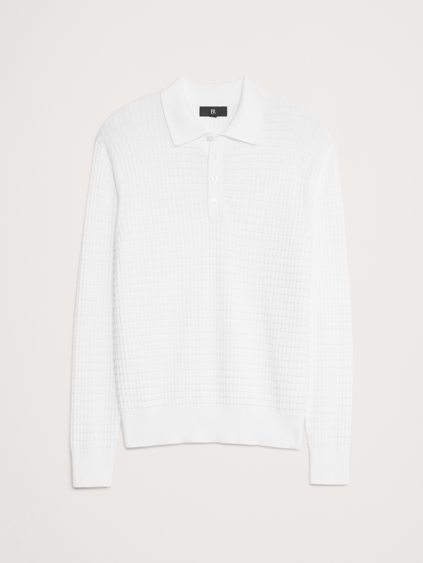 Image number 4 showing, Textured Cotton Long-Sleeve Sweater Polo