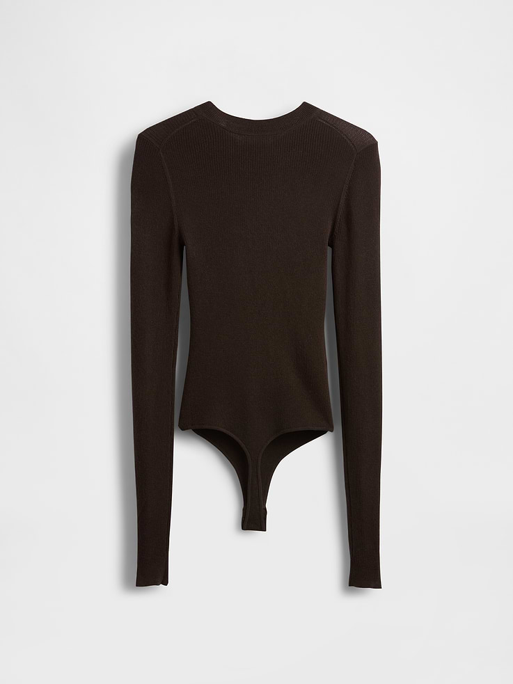 Image number 6 showing, Sheer Rib Sweater Bodysuit