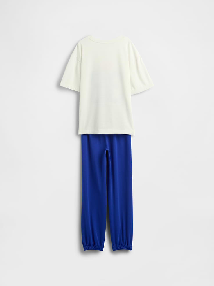 Image number 2 showing, Kids Superman Oversized Recycled PJ Jogger Set