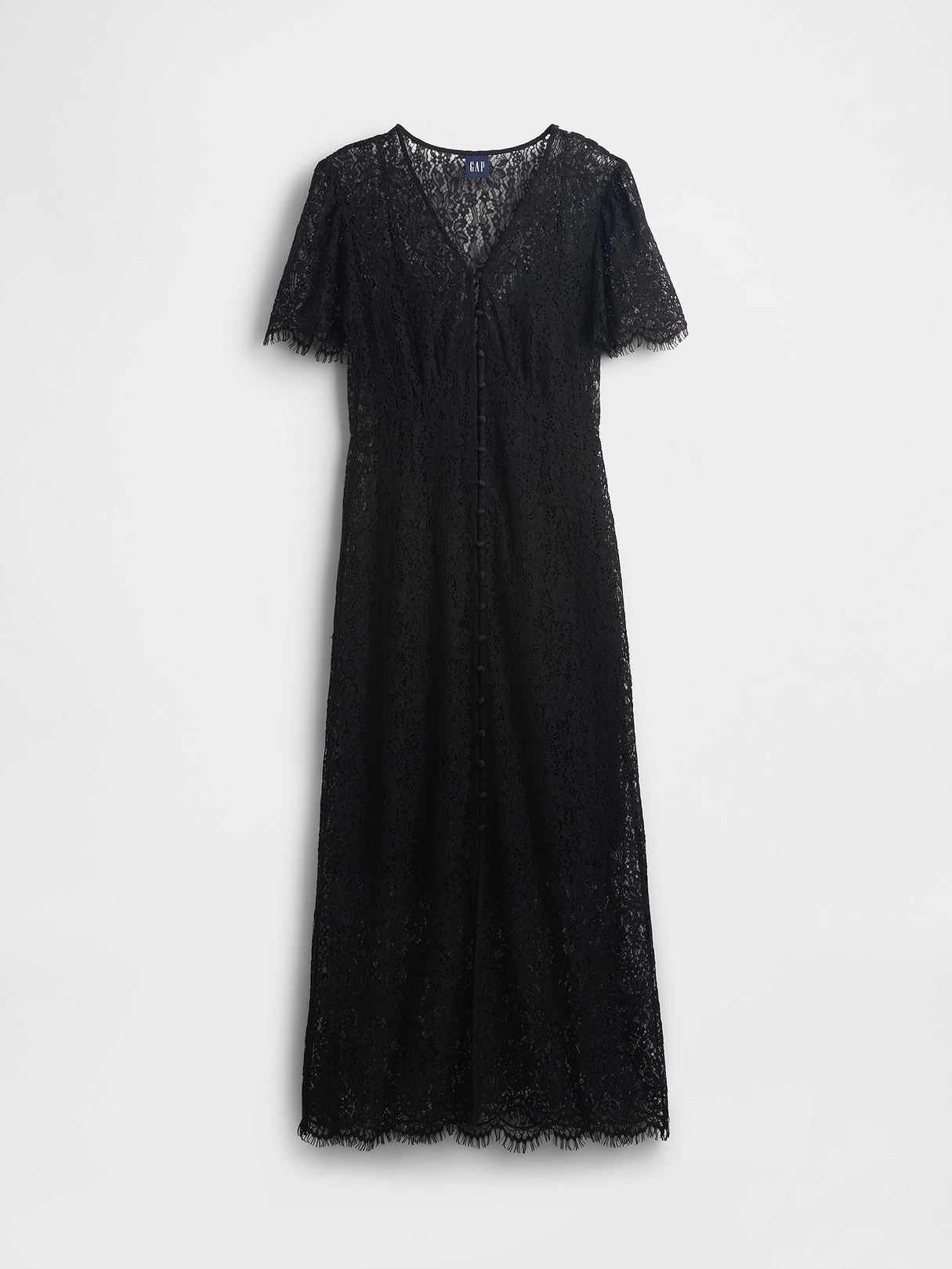 Lace V-Neck Midi Dress | Gap
