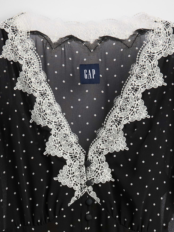 Image number 4 showing, Lace-Trim V-Neck Maxi Dress